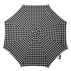 Black And White Scallop Repeat Pattern Hook Handle Umbrellas (small) by PaperandFrill