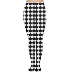 Black And White Scallop Repeat Pattern Women s Tights by PaperandFrill