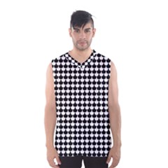 Black And White Scallop Repeat Pattern Men s Basketball Tank Top