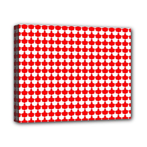 Red And White Scallop Repeat Pattern Canvas 10  X 8  by PaperandFrill