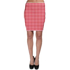 Red And White Scallop Repeat Pattern Bodycon Skirts