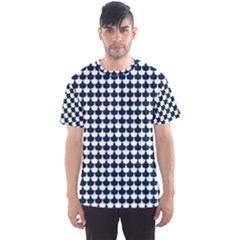 Navy And White Scallop Repeat Pattern Men s Sport Mesh Tees