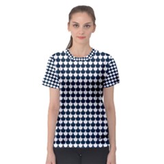 Navy And White Scallop Repeat Pattern Women s Sport Mesh Tees