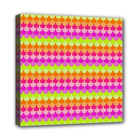 Scallop Pattern Repeat In ‘la’ Bright Colors Mini Canvas 8  X 8  by PaperandFrill