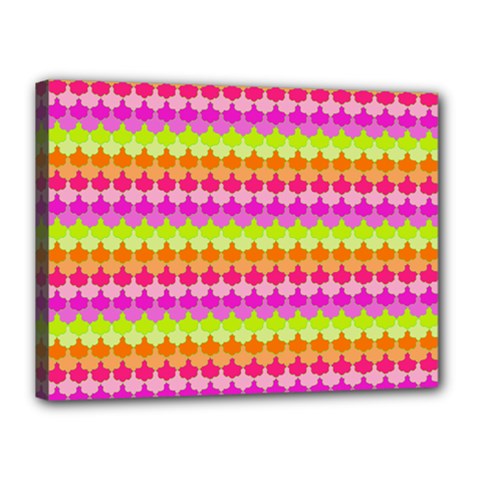 Scallop Pattern Repeat In ‘la’ Bright Colors Canvas 16  X 12 