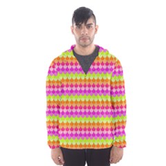 Scallop Pattern Repeat In ‘la’ Bright Colors Hooded Wind Breaker (men)