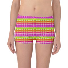 Scallop Pattern Repeat In ‘la’ Bright Colors Reversible Boyleg Bikini Bottoms