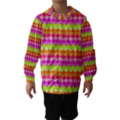 Scallop Pattern Repeat In ‘la’ Bright Colors Hooded Wind Breaker (kids)