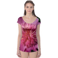 Paeonia Coral Short Sleeve Leotard