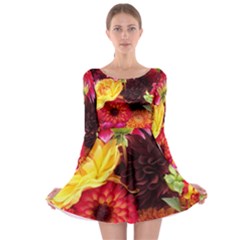 Bunch Of Flowers Long Sleeve Skater Dress by trendistuff