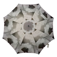 BLACK AND WHITE FLOWER Hook Handle Umbrellas (Medium)