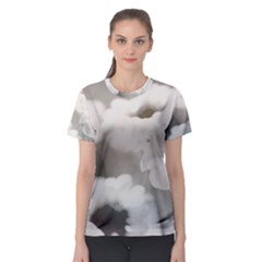 BLACK AND WHITE FLOWER Women s Sport Mesh Tees