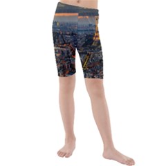 Paris From Above Kid s Mid Length Swim Shorts