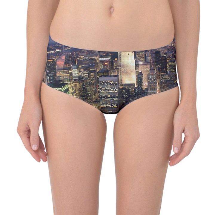 NEW YORK 1 Mid-Waist Bikini Bottoms