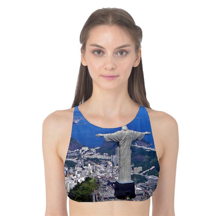 CHRIST ON CORCOVADO Tank Bikini Top