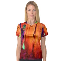 Reed Flute Caves 4 Women s V-neck Sport Mesh Tee