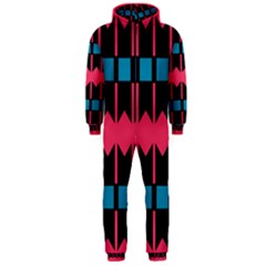 Rhombus And Stripes Pattern Hooded Jumpsuit (men) by LalyLauraFLM