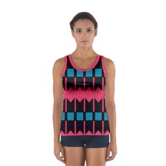 Rhombus And Stripes Pattern Women s Sport Tank Top