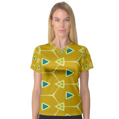 Connected Triangles Women s V-neck Sport Mesh Tee by LalyLauraFLM