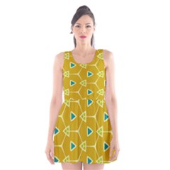 Connected Triangles Scoop Neck Skater Dress