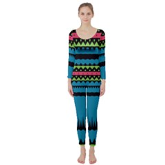 Chevrons And Triangles  Long Sleeve Catsuit