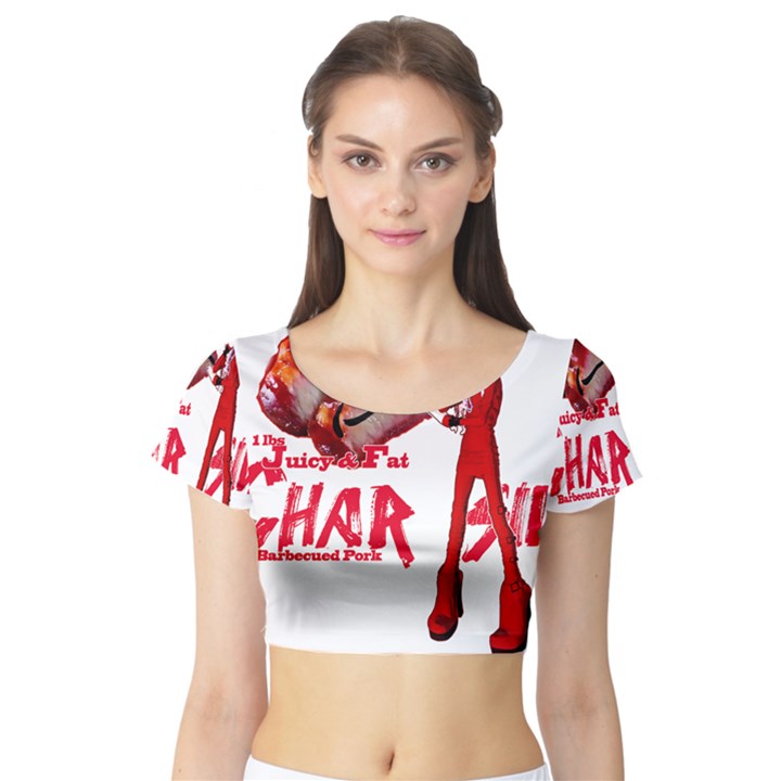 Michael Andrew Law s Mal Girl & Mr.BBQ Pork Short Sleeve Crop Top