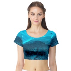 Mendenhall Ice Caves 1 Short Sleeve Crop Top by trendistuff