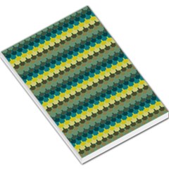 Scallop Pattern Repeat In  new York  Teal, Mustard, Grey And Moss Large Memo Pads