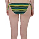 Scallop Pattern Repeat in  New York  Teal, Mustard, Grey and Moss Bikini Bottoms View2