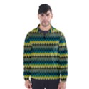 Scallop Pattern Repeat in  New York  Teal, Mustard, Grey and Moss Wind Breaker (Men) View1