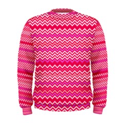 Valentine Pink And Red Wavy Chevron Zigzag Pattern Men s Sweatshirts by PaperandFrill