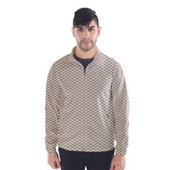 Gold And White Chevron Wavy Zigzag Stripes Wind Breaker (men)