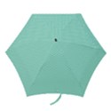 Tiffany Aqua and White Chevron Wavy ZigZag Stripes Mini Folding Umbrellas View1