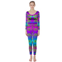 Peace And Groovy Long Sleeve Catsuit by pepitasart