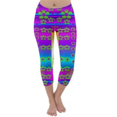 Peace And Groovy Capri Winter Leggings 