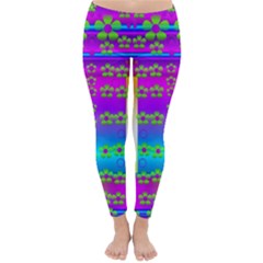 Peace And Groovy Winter Leggings  by pepitasart