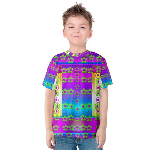 Peace And Groovy Kid s Cotton Tee by pepitasart