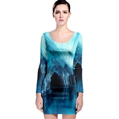 Marble Caves 3 Long Sleeve Bodycon Dresses