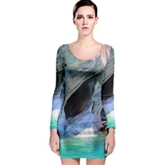 Marble Caves 2 Long Sleeve Bodycon Dresses