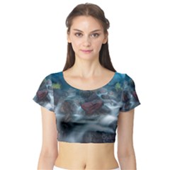 Iceland Cave Short Sleeve Crop Top by trendistuff