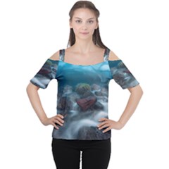 Iceland Cave Women s Cutout Shoulder Tee