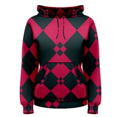 Black Pink Shapes Pattern Women s Pullover Hoodie by LalyLauraFLM