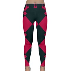 Black Pink Shapes Pattern Yoga Leggings