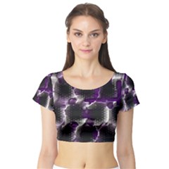 Fading Holes Short Sleeve Crop Top