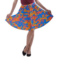 Pixels A-line Skater Skirt