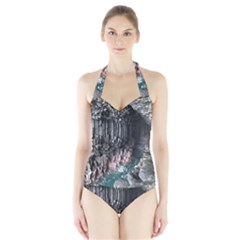 Fingals Cave Women s Halter One Piece Swimsuit