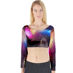 Cave In Iceland Long Sleeve Crop Top by trendistuff