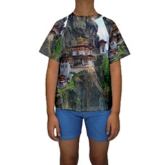 Paro Taktsang Kid s Short Sleeve Swimwear