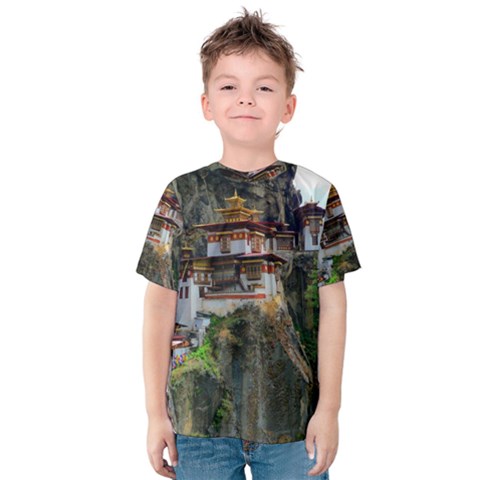 Paro Taktsang Kid s Cotton Tee by trendistuff