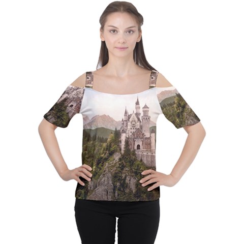 Neuschwanstein Castle Women s Cutout Shoulder Tee by trendistuff